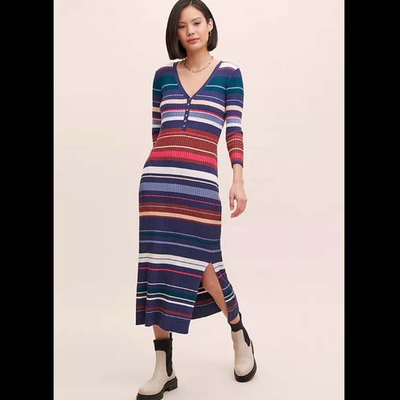 Striped Multicolor Knit Dress - Picture 14 of 15